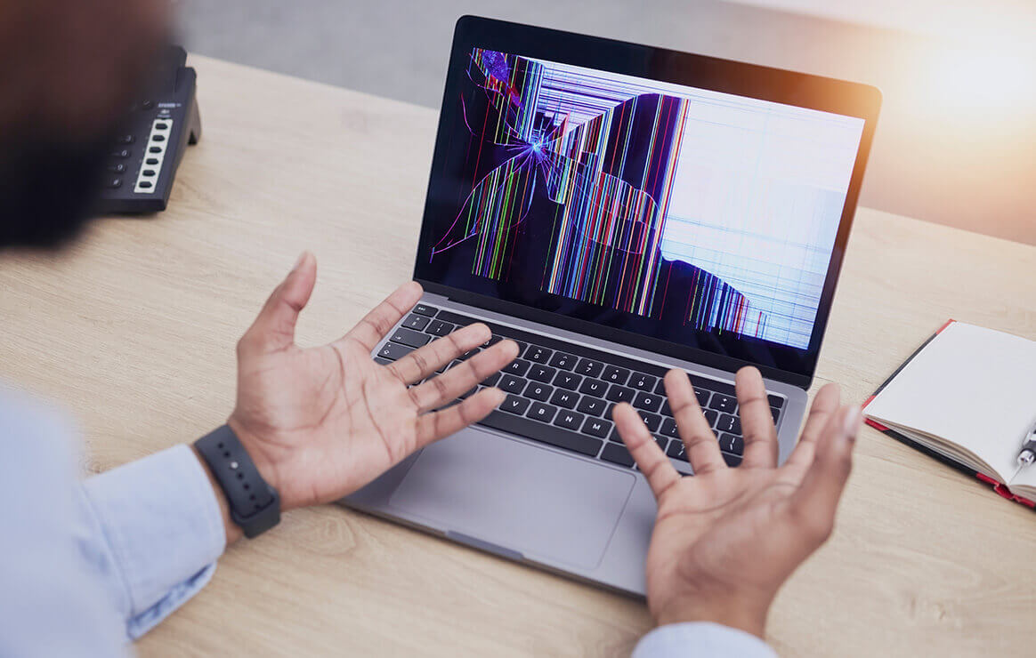 Laptop With A Broken Screen Laptop with a broken screen