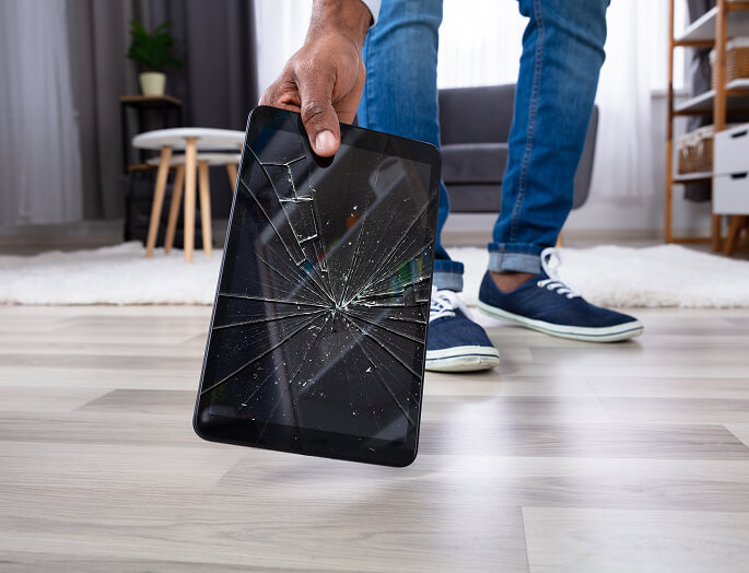 Cracked tablet screen